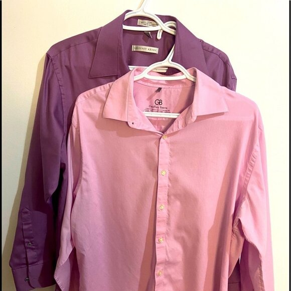 𝅺GEOFFREY  Beene Dress Shirts Anti-wrinkle Size Large - Picture 1 of 5